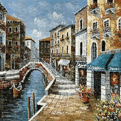 fondo venecia calle canal  gif dubravka4 - Ücretsiz animasyonlu GIF