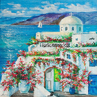 background summer vintage greek background glitter - GIF animé gratuit