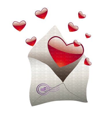 Kaz_Creations Valentine Deco Love Hearts Letter Envelope - бесплатно png