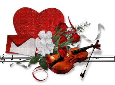minou-deco-violin-heart-letter-red - kostenlos png