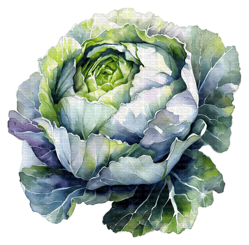 cabbage watercolor Bb2 - nemokama png
