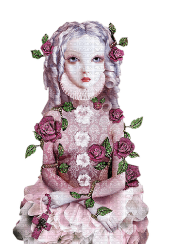 surreal girl flowers - Free PNG