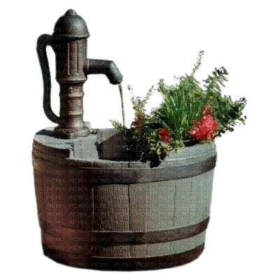 jardin pomp â eau water pump deco garden - kostenlos png