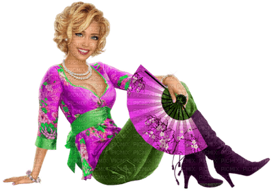 Kaz_Creations Woman Femme With Fan - Free PNG