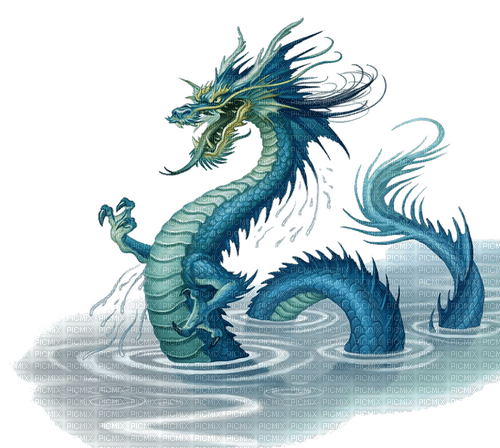 japan dragon blue fantasy - gratis png