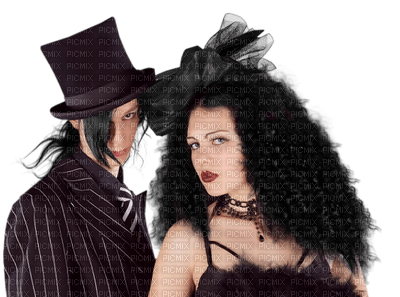 Gothic couple bp - zdarma png