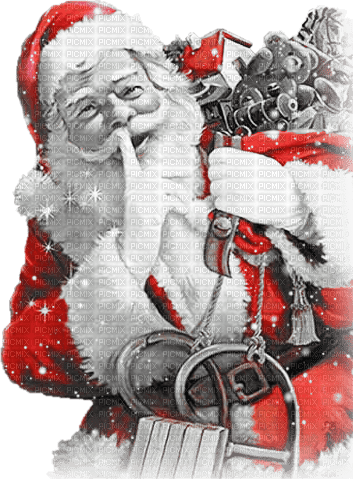 soave christmas vintage santa claus black white - 免费PNG