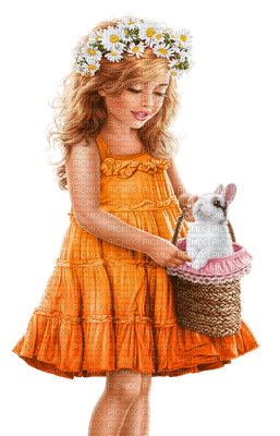 girl child kind enfant  tube human person people    summer ete spring printemps bunny - png gratis