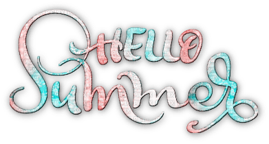 soave text hello summer pink teal - png grátis