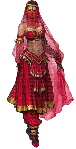 Red suited belly dancer - png grátis