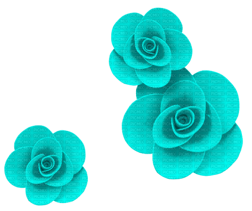 Roses.Flowers.Turquoise.Teal - ücretsiz png