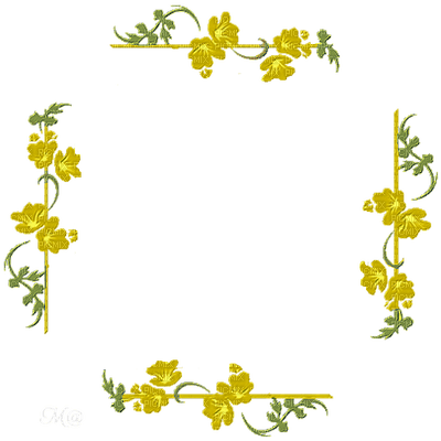 frame-yellow-flowers - Free PNG