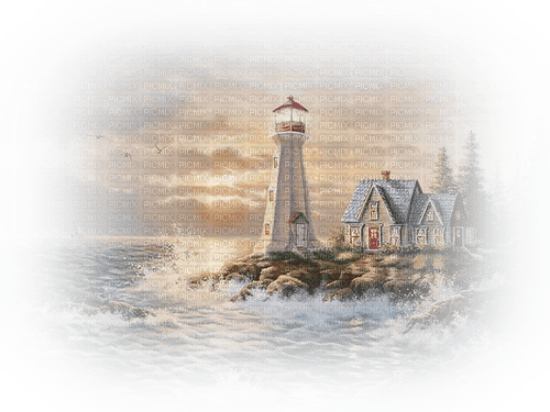 background spring summer sea lightouse - 免费PNG