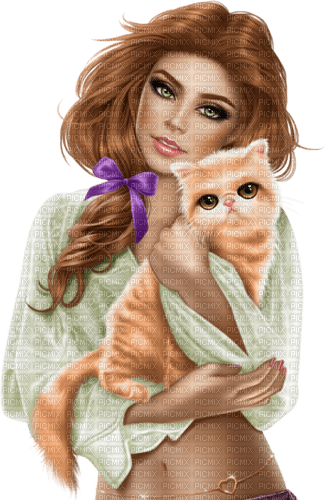 woman spring cat fashion - безплатен png