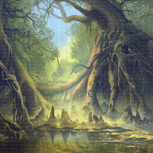 Y.A.M._Fantasy forest background - δωρεάν png
