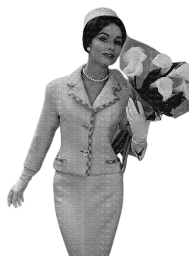 kikkapink vintage woman black white - PNG gratuit