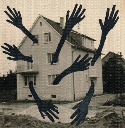 hands escaping a house - nemokama png