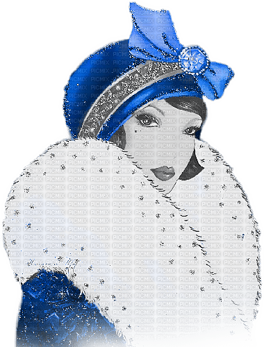 soave woman vintage winter christmas art deco - 免费PNG