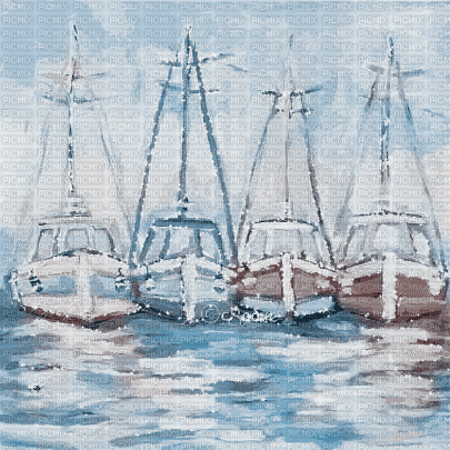 soave background animated summer painting sea boat - GIF animé gratuit