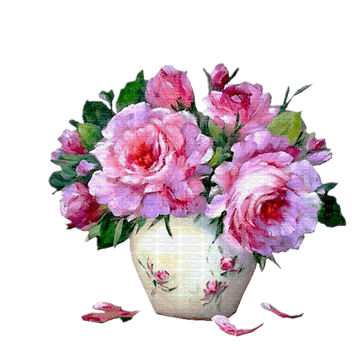 loly33 vase fleur pivoine - 免费PNG