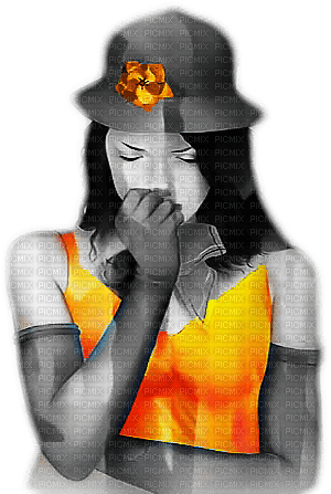 soave woman fashion hat painting summer black - PNG gratuit