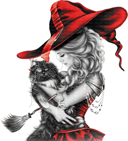 soave woman halloween witch cat fashion  black - zdarma png