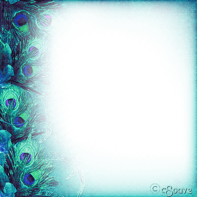 soave frame fantasy peacock feathers blue green - png gratis