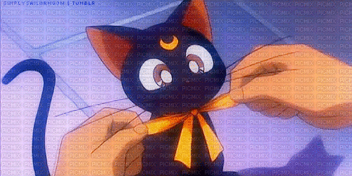 luna sailor moon cute kawaii - Gratis geanimeerde GIF