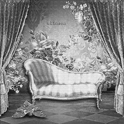 Y.A.M._Vintage interior background black-white - GIF animado grátis