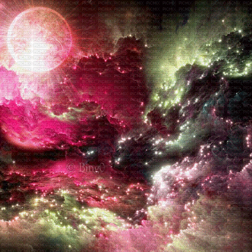 Y.A.M._Fantasy Landscape moon background - Gratis animeret GIF