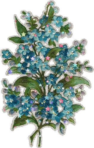 blue glitter flowers - Free animated GIF