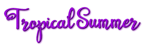 Tropical Summer.Text.Purple - By KittyKatLuv65 - png ฟรี
