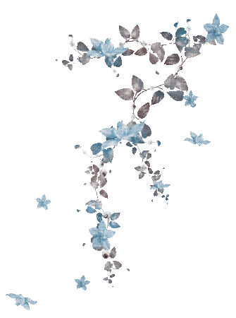 soave deco branch flowers animated blue brown - GIF animado grátis