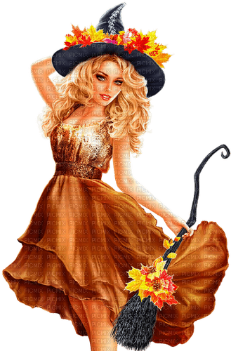 Woman.Witch.Halloween.Brown.Black - png gratuito