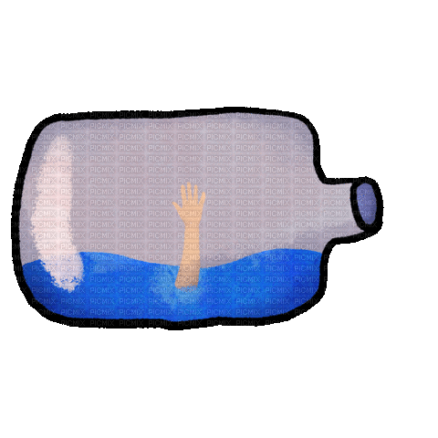 Waving Ship In A Bottle - Besplatni animirani GIF