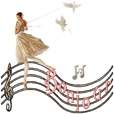 bonjour en musique - Δωρεάν κινούμενο GIF