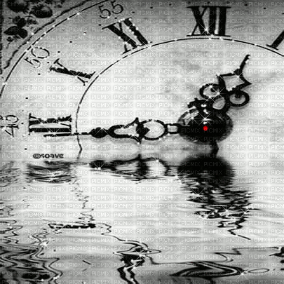 soave background animated  clock water black white - GIF animasi gratis