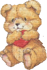 teddy bear hugging heart - GIF animé gratuit