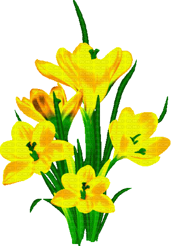Animated.Flowers.Yellow - By KittyKatLuv65 - GIF เคลื่อนไหวฟรี
