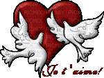 coeur colombe - Бесплатни анимирани ГИФ
