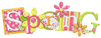 Kaz_Creations Spring Flowers Text - png ฟรี