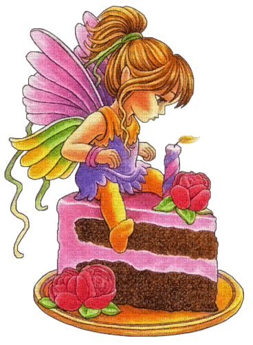 kikkapink deco scrap birthday cake fairy - png grátis