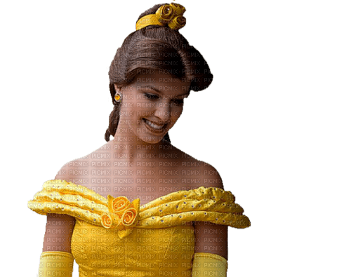 Женщина  в желтом платье - ilmainen png