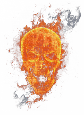 Kaz_Creations Deco Fire Flames Skull - PNG gratuit