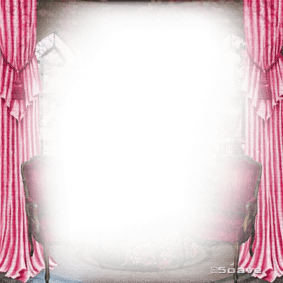 soave frame vintage curtain room pink green - 無料png