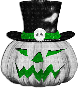 soave deco halloween  pumpkin  black white green - Free PNG