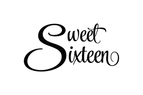sweet sixteen/words - Free PNG