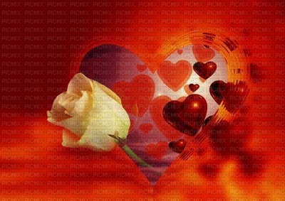 Rosa y corazones - PNG gratuit