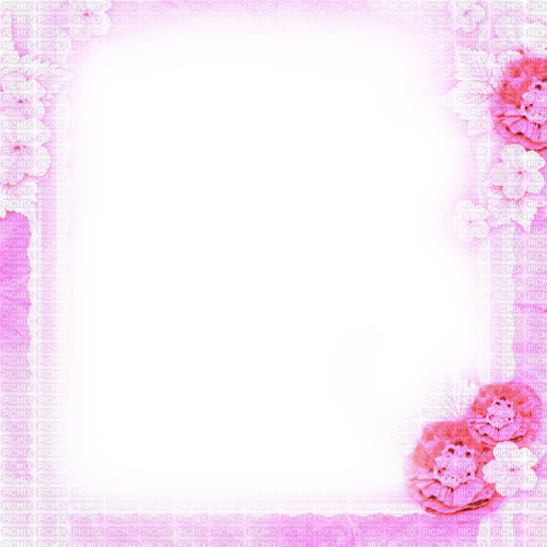 Pink Flowers Frame - By KittyKatLuv65 - δωρεάν png