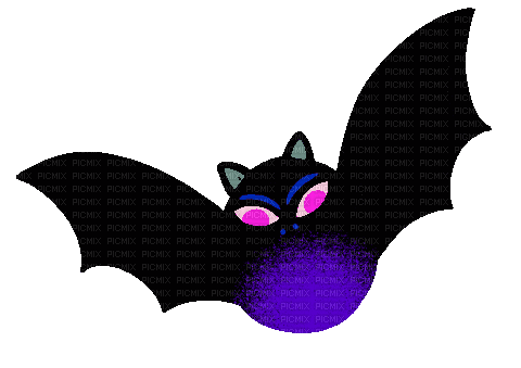 Purple Bat Halloween - GIF animasi gratis